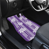 Hawaii Kakau Tribal Car Mats With Purple Tiare