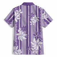Hawaii Kakau Tribal Hawaiian Shirt With Purple Tiare LT05 - Polynesian Pride