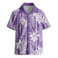Hawaii Kakau Tribal Kid Hawaiian Shirt With Purple Tiare LT05 - Polynesian Pride