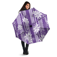 Hawaii Kakau Tribal Umbrella With Purple Tiare