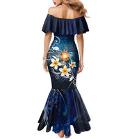 Hawaii Honu Family Matching Mermaid Dress and Hawaiian Shirt Polynesian Curves Plumeria LT05 - Polynesian Pride