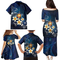 Hawaii Honu Family Matching Puletasi and Hawaiian Shirt Polynesian Curves Plumeria - Polynesian Pride
