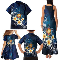 Hawaii Honu Family Matching Tank Maxi Dress and Hawaiian Shirt Polynesian Curves Plumeria LT05 - Polynesian Pride