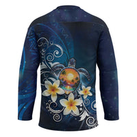 Hawaii Honu Hockey Jersey Polynesian Curves Plumeria - Polynesian Pride