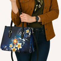 Hawaii Honu Leather Bag Polynesian Curves Plumeria - Polynesian Pride