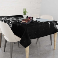 Hawaii Honu Tablecloth Polynesian Curves Plumeria Grayscale - Polynesian Pride