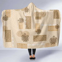 Vintage Lapita Hooded Blanket Iconic Double Face Pattern Beige