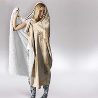 Vintage Lapita Hooded Blanket Iconic Double Face Pattern Beige