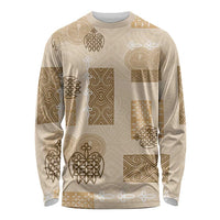 Vintage Lapita Long Sleeve Shirt Iconic Double Face Pattern Beige