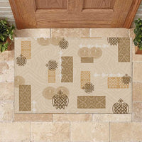 Vintage Lapita Rubber Doormat Iconic Double Face Pattern Beige