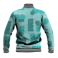 Vintage Lapita Baseball Jacket Iconic Double Face Pattern Turquoise LT05