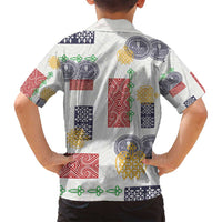 Vintage Lapita Family Matching Off Shoulder Short Dress and Hawaiian Shirt Iconic Double Face Pattern