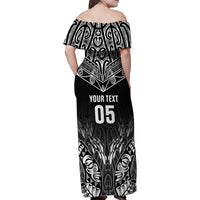 Custom New Zealand Fishing Family Matching Off Shoulder Maxi Dress and Hawaiian Shirt Aotearoa Maori Koru LT05 - Polynesian Pride