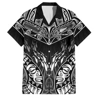 Custom New Zealand Fishing Family Matching Short Sleeve Bodycon Dress and Hawaiian Shirt Aotearoa Maori Koru LT05 Dad's Shirt - Short Sleeve Black - Polynesian Pride