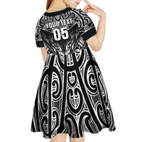 Custom New Zealand Fishing Kid Short Sleeve Dress Aotearoa Maori Koru - Polynesian Pride