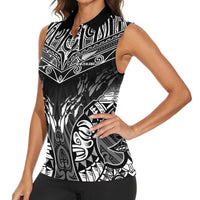 Custom New Zealand Fishing Women Sleeveless Polo Shirt Aotearoa Maori Koru LT05 - Polynesian Pride
