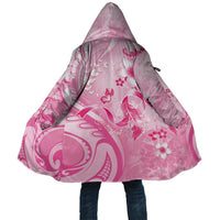 Personalised Memorial Pink Breast Cancer Awareness Cloak Plumeria Floral Tribal Pattern - Polynesian Pride