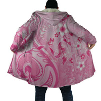 Personalised Memorial Pink Breast Cancer Awareness Cloak Plumeria Floral Tribal Pattern - Polynesian Pride