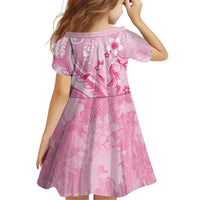 Personalised Memorial Pink Breast Cancer Awareness Family Matching Summer Maxi Dress and Hawaiian Shirt Plumeria Floral Tribal Pattern LT05 - Polynesian Pride
