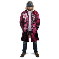 Personalised Memorial Breast Cancer Awareness Cloak Plumeria Floral Tribal Pattern - Polynesian Pride