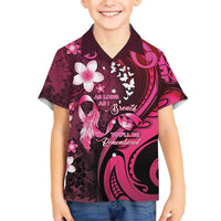 Personalised Memorial Breast Cancer Awareness Family Matching Mermaid Dress and Hawaiian Shirt Plumeria Floral Tribal Pattern LT05 Son's Shirt Black - Polynesian Pride