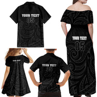Custom New Zealand Marathon Family Matching Off Shoulder Maxi Dress and Hawaiian Shirt Maori Style LT05 - Polynesian Pride