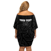 Custom New Zealand Marathon Family Matching Off Shoulder Short Dress and Hawaiian Shirt Maori Style LT05 - Polynesian Pride