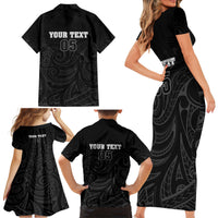 Custom New Zealand Marathon Family Matching Short Sleeve Bodycon Dress and Hawaiian Shirt Maori Style LT05 - Polynesian Pride