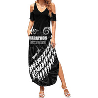 Custom New Zealand Marathon Family Matching Summer Maxi Dress and Hawaiian Shirt Maori Style LT05 Mom's Dress Black - Polynesian Pride