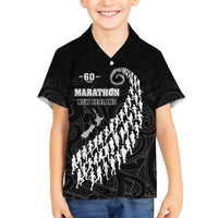 Custom New Zealand Marathon Kid Hawaiian Shirt Maori Style LT05 Kid Black - Polynesian Pride