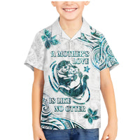 New Zealand Aotearoa Hari Ra Mama Family Matching Mermaid Dress and Hawaiian Shirt A Mother's Love Is Like No Otter LT05 Son's Shirt White - Polynesian Pride