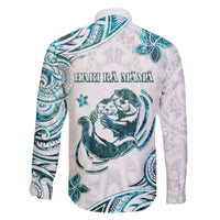 New Zealand Aotearoa Hari Ra Mama Family Matching Off The Shoulder Long Sleeve Dress and Hawaiian Shirt A Mother's Love Is Like No Otter LT05 - Polynesian Pride