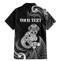 Personalised New Zealand Maori Taniwha Family Matching Mermaid Dress and Hawaiian Shirt Silver Fern Black Version LT05 - Polynesian Pride