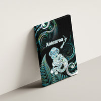New Zealand Maori Taniwha Canvas Wall Art Silver Fern Paua Shell Version