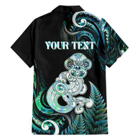 Personalised New Zealand Maori Taniwha Family Matching Tank Maxi Dress and Hawaiian Shirt Silver Fern Paua Shell Version LT05 - Polynesian Pride