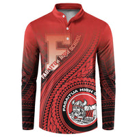 Personalized Fagaitua High School Button Sweatshirt Polynesian Tribal Pattern
