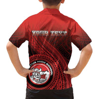 Personalized Fagaitua High School Family Matching Off The Shoulder Long Sleeve Dress and Hawaiian Shirt Polynesian Tribal Pattern LT05 - Polynesian Pride