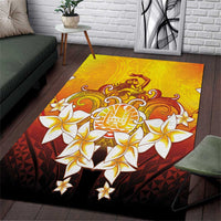 Tahiti Heiva Festival Area Rug Tahitian Vahine Plumeria Flowers LT05 Yellow - Polynesian Pride