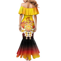 Tahiti Heiva Festival Family Matching Mermaid Dress and Hawaiian Shirt Tahitian Vahine Plumeria Flowers LT05 - Polynesian Pride