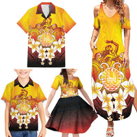 Tahiti Heiva Festival Family Matching Summer Maxi Dress and Hawaiian Shirt Tahitian Vahine Plumeria Flowers LT05 - Polynesian Pride