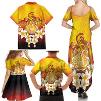 Tahiti Heiva Festival Family Matching Summer Maxi Dress and Hawaiian Shirt Tahitian Vahine Plumeria Flowers LT05 - Polynesian Pride
