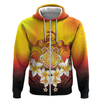 Tahiti Heiva Festival Hoodie Tahitian Vahine Plumeria Flowers LT05 Zip Hoodie Yellow - Polynesian Pride