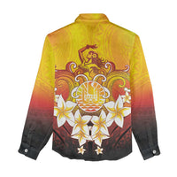 Tahiti Heiva Festival Women Casual Shirt Tahitian Vahine Plumeria Flowers LT05 - Polynesian Pride