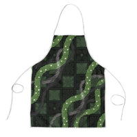 Hawaiian Quilt Apron Pele Hair Hinahina Lei Black Version