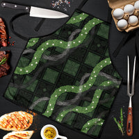 Hawaiian Quilt Apron Pele Hair Hinahina Lei Black Version