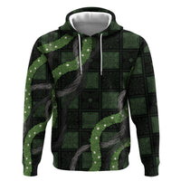 Hawaiian Quilt Hoodie Pele Hair Hinahina Lei Black Version