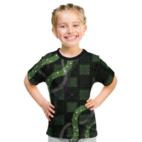 Hawaiian Quilt Kid T Shirt Pele Hair Hinahina Lei Black Version