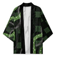Hawaiian Quilt Kimono Pele Hair Hinahina Lei Black Version