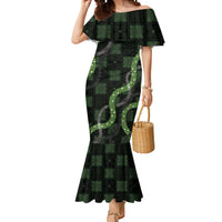 Hawaiian Quilt Mermaid Dress Pele Hair Hinahina Lei Black Version