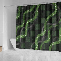 Hawaiian Quilt Shower Curtain Pele Hair Hinahina Lei Black Version LT05 - Polynesian Pride